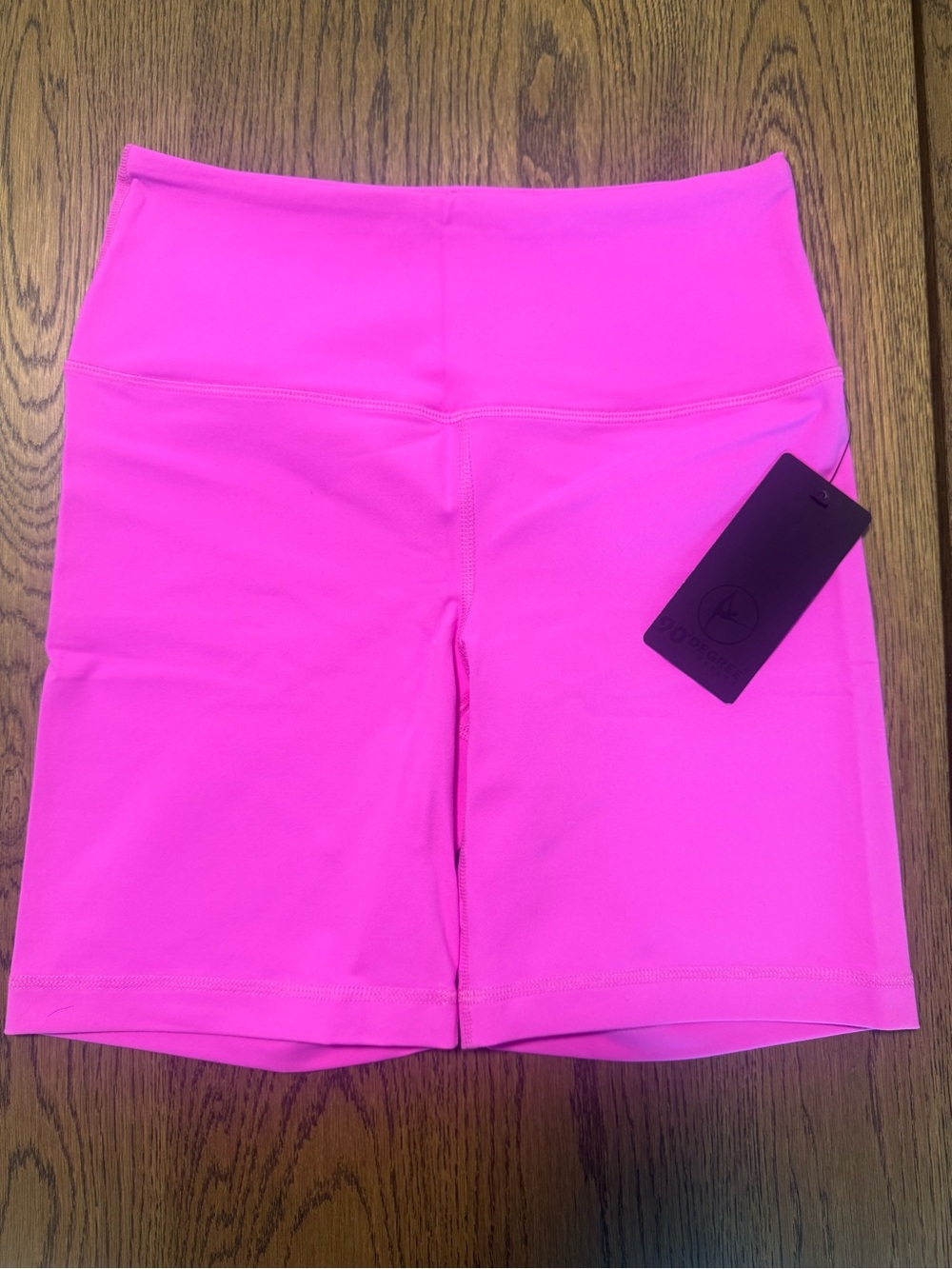 90 Degree By Reflex Women's Hot Pink High-Rise Bike Shorts